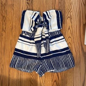 Lulus blue and white romper
